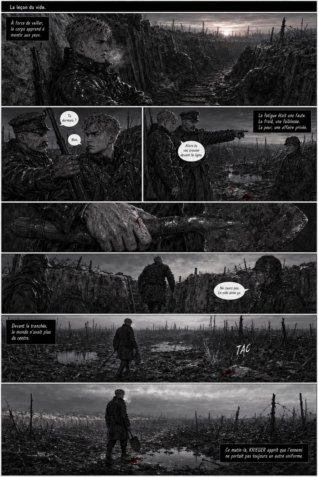 Planche : la relève au petit matin