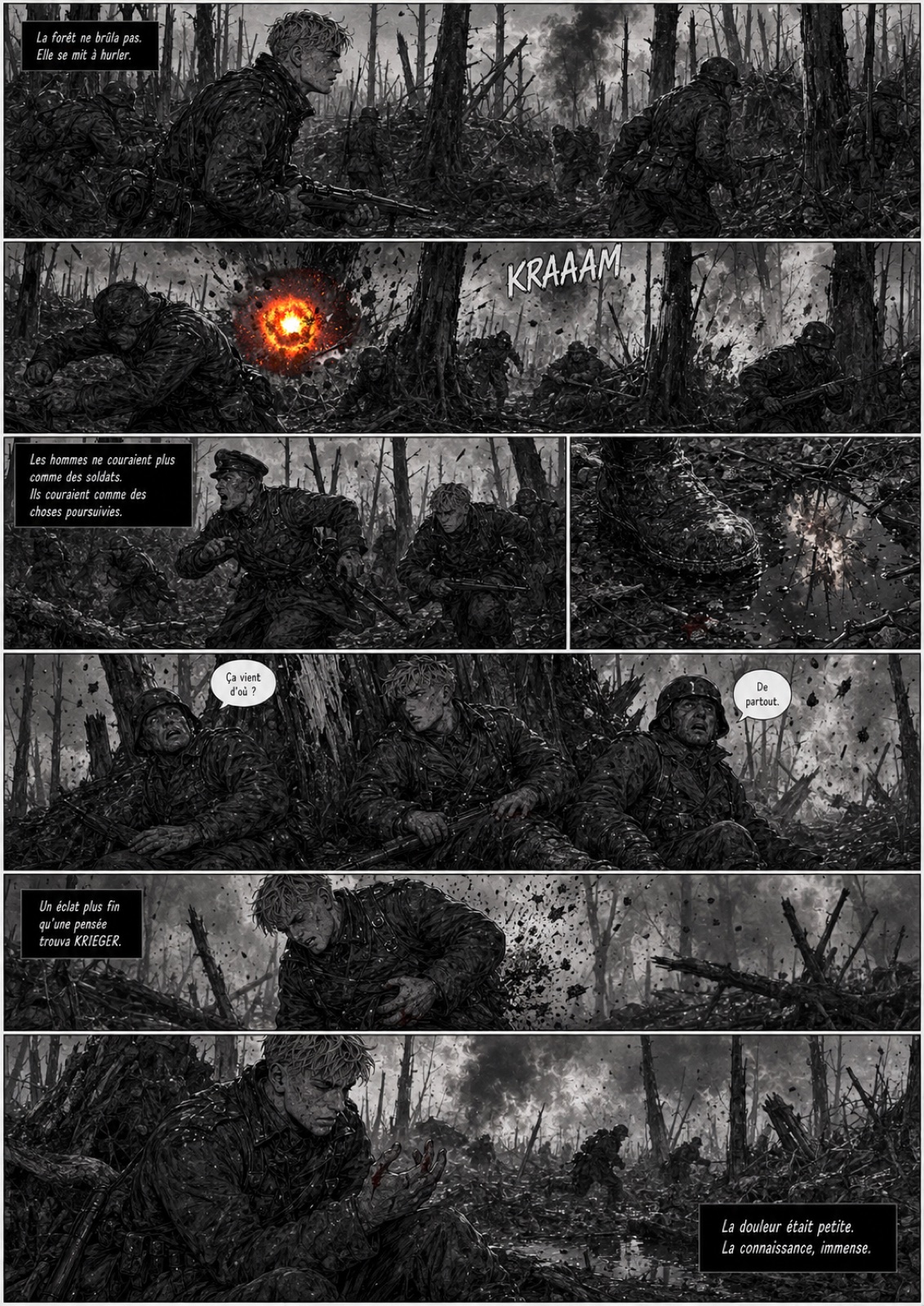 Planche : les corps et la pluie
